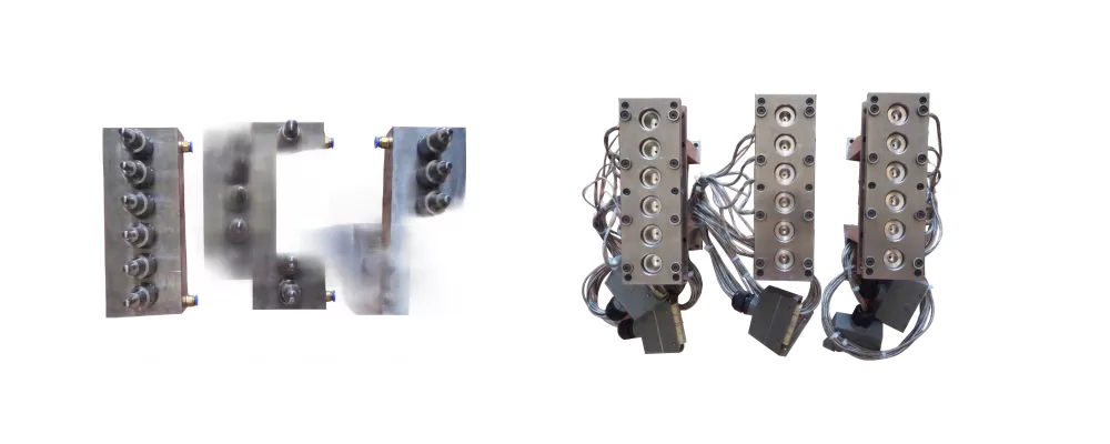 Injection stretch blow mold cavities for 4-station machine
